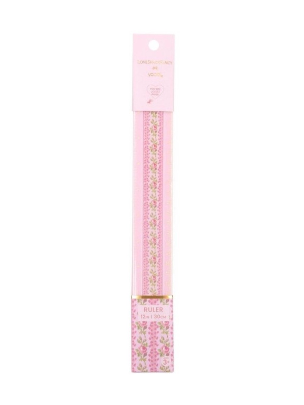 LoveShackFancy x Target 🎀 Yoobi Blooming Heirloom 12” Ruler Strawberry Macaroon